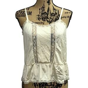 Vintage JC Penney Lace Cami Lingerie Babydoll Cream Nylon Size 34 Fairy Grunge
